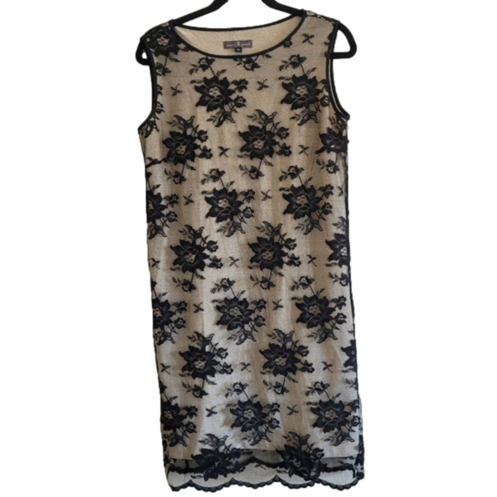 Alexia Admore Black/Nude Lace Overlay Dress Size M
